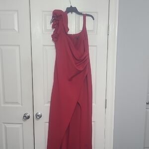 Chic One-Shoulder Red Dress